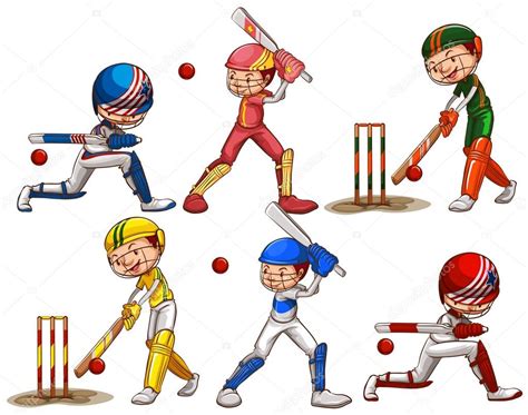 People Playing Cricket — Stock Vector © Blueringmedia 66115875