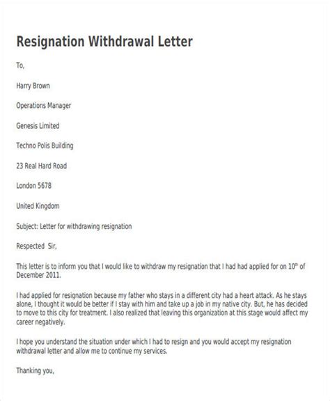 Free Resignation Letters Samples Templates In Pdf