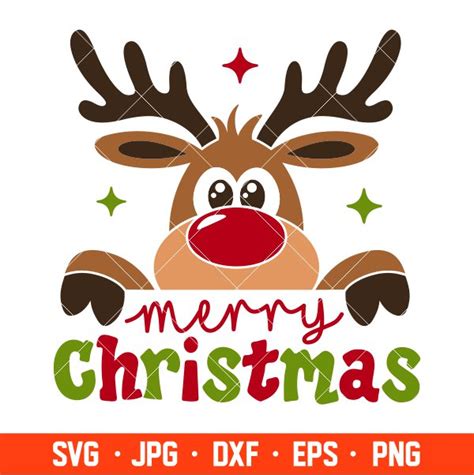 Christmas Reindeer Svg Peeping Reindeer Svg Merry Christmas Svg