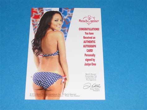 Benchwarmer JASLYN OME Signature July Th On Card Auto PLAYbabe Playmate EBay