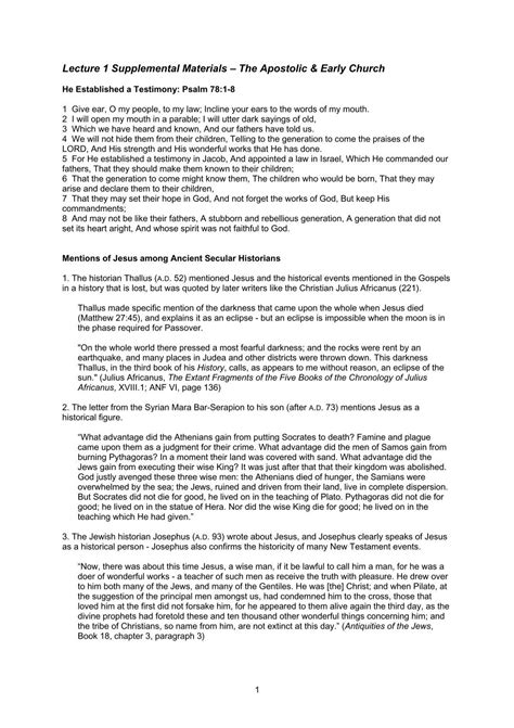 He Established a Testimony: Psalm 78:1-8 - Enduring Word Media