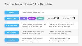 Free Project Status Update Slide Template Google Slides