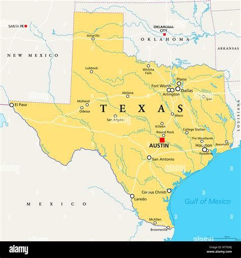 Texas Map With Cities High Resolution Stock Photography And Images Alamy