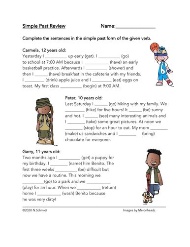 English Simple Past Reading Worksheet 20 Fill In The Blanks