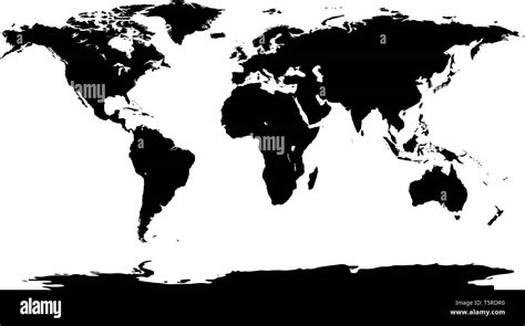 Fondo De Mapa Del Mundo Negro Worldmap Estarcido En Blanco Telón De Fondo Imagen Vector De