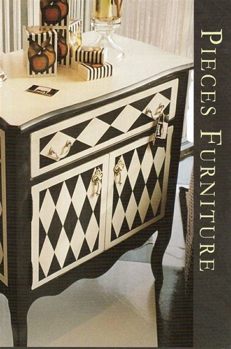 Black And White Diamonds Funky Painted Furniture Whimsical Furniture