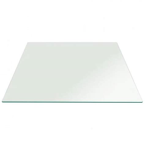 24 In Clear Square Glass Table Top 1 2 In Thick Flat Polished Tempered Radius Corners For Sale