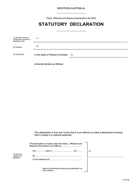 Statutory Declaration Template Fill Online Printable Fillable