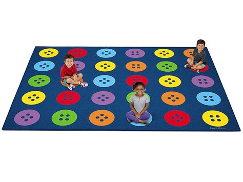 Lakeshore Colorful Buttons Seating Carpet For 30 Kids 9 X 12