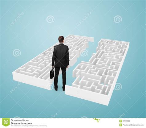 Businessman Looking At Maze Stock Image Image Of Maze Person 37093539