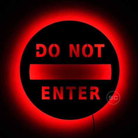 Lighted Do Not Enter Sign Street Sign Wall Light Skaters Grunge