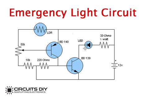 Led Emergency Light Circuit Using Ldr Light Dependent Resistor