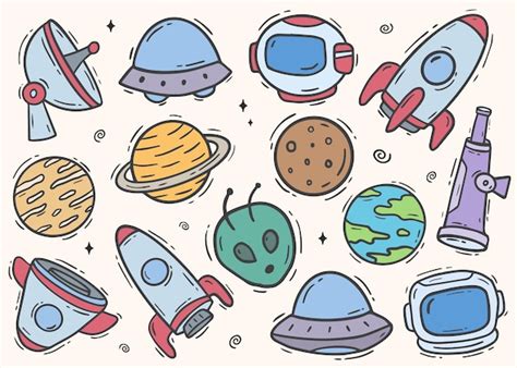 Premium Vector Hand Drawn Space Doodle Element