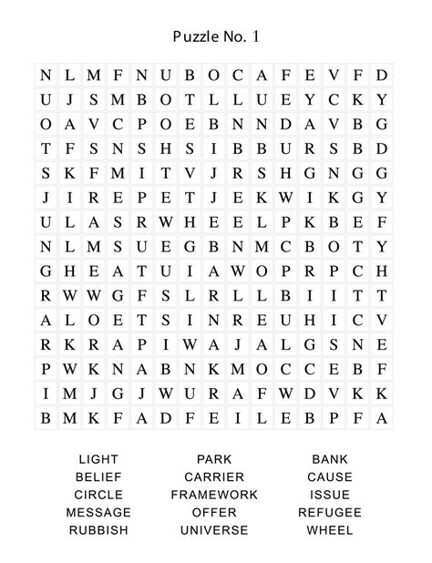 Printable Word Search Puzzles Incl Solutions Pdf X Instant