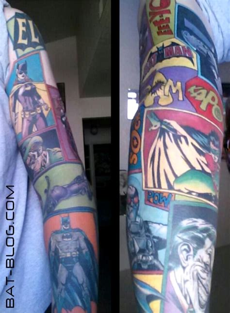 Todds Super Excellent Batman Comic Book Inspired Tattoo Sleeve Art