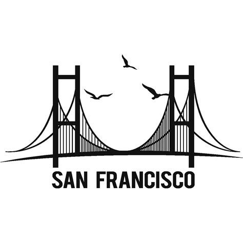 City wall decals - Wall decal San Francisco bridge | Ambiance-sticker.com png image