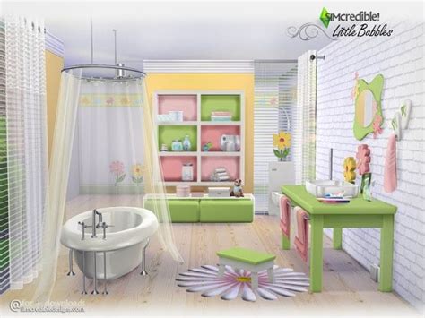 The Best Bathroom By Simcredible Kids Room Sets Sims Sims 4 Cc