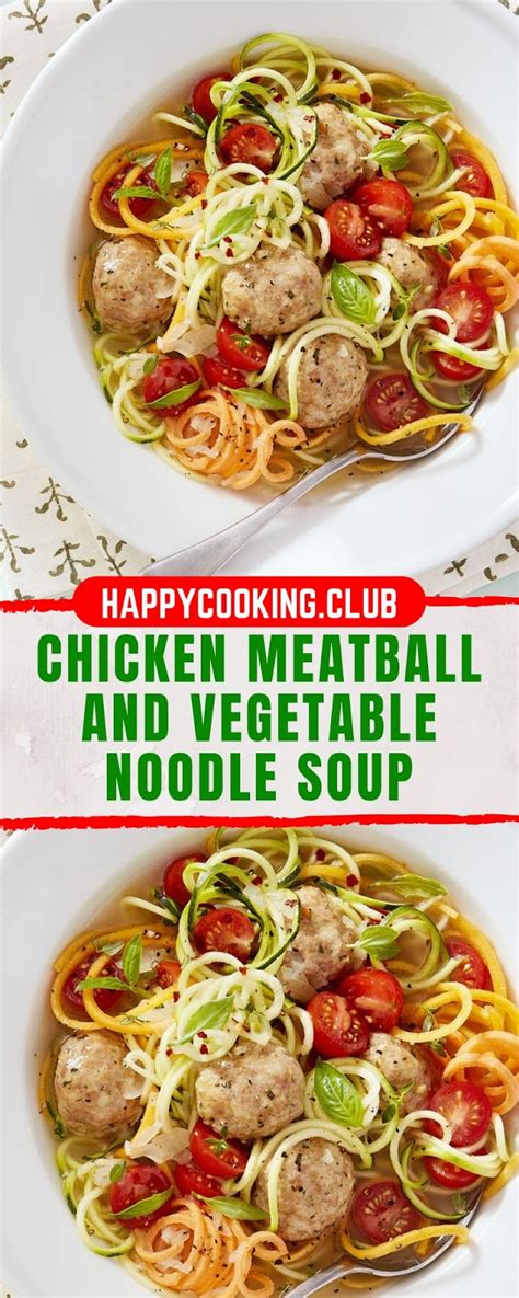 Toss in seared gingery chicken meatballs and plenty of delicious egg noodles, it's hard to beat the easy thai inspired soup. CHICKEN MEATBALL AND VEGETABLE NOODLE SOUP