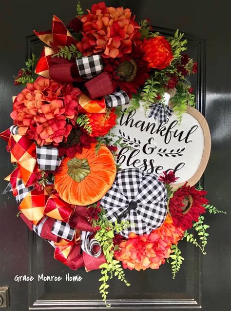 Thankful And Blessed Fall Wreath Grace Monroe Home