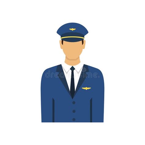 Pilot Icon Flat Design Style Isolated On Background Stock Vector