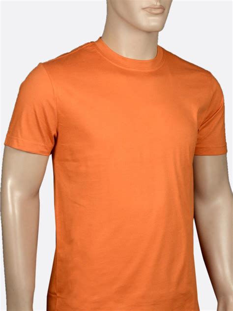 Men Lycra Cotton Orange Round Neck Tee Shirt Size S L Rs Piece Id