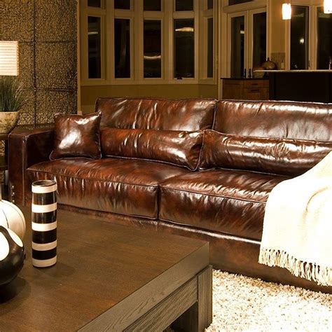 Shop with afterpay on eligible items. Laguna Saddle Brown Leather Sofa | Top grain leather sofa ...