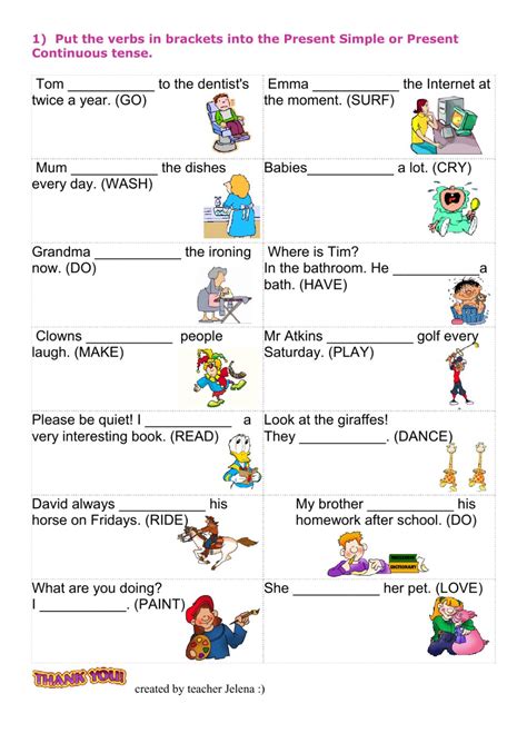Simple present tense also called present indefinite tense, is used to express general statements and to describe actions that are usual or habitual in nature. Present Progressive Tense Worksheet Grade 2 | Les Baux-de ...