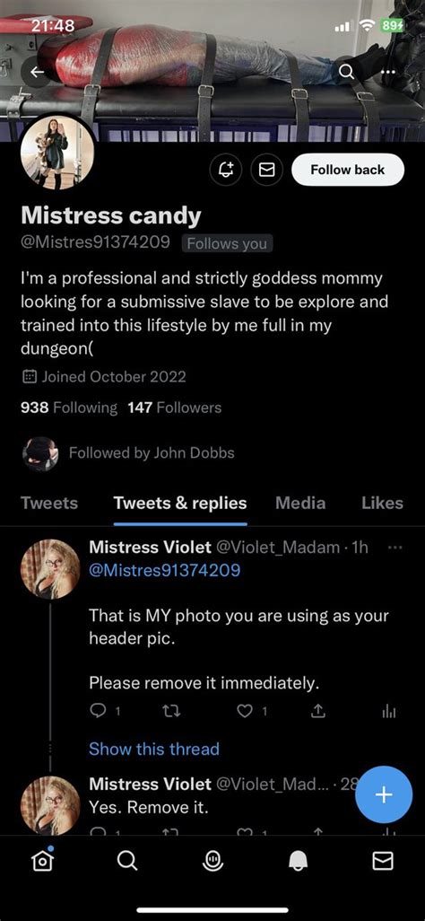 Mistress Violet On Twitter Fake Account Please Report This Fake