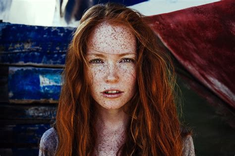 Women Model Redhead Face Curly Hair Open Mouth Freckles Blue Eyes Wallpaper Coolwallpapers Me