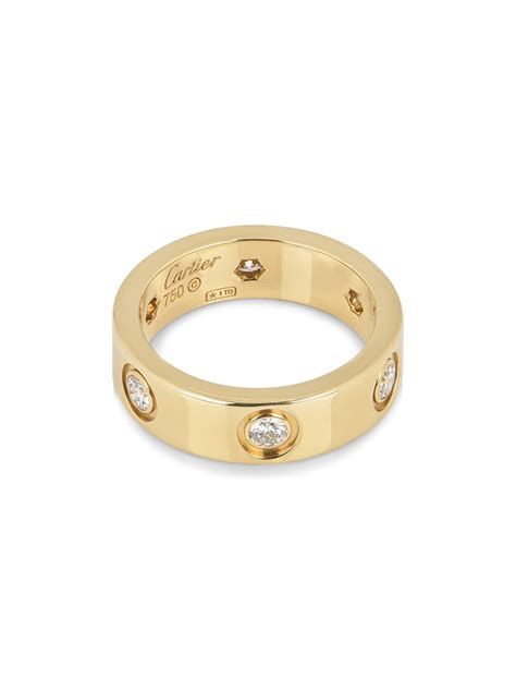 Pre Owned Cartier 18k Yellow Gold Diamond Love Ring Modesens