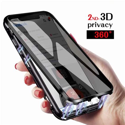 10pcs Lot Privacy Magnetic Phone Case For Iphone 11 Pro Xs Max X Xr 6s 7 8 Plus Cover Full Body