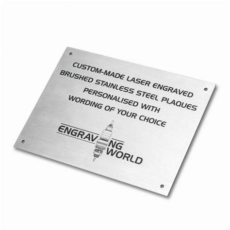 420mm X 297mm Brushed Stainless Steel Personalised Laser Engraving