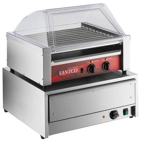 Avantco 30 Hot Dog Roller Grill With Sneeze Guard And 32 Bun Warmer