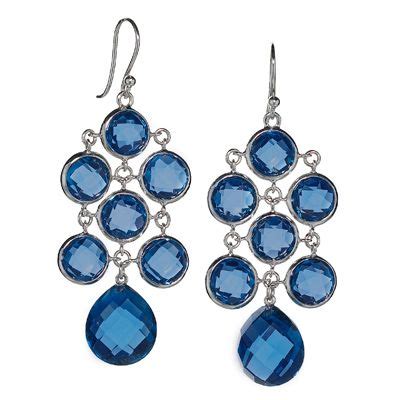 Juliette Chandelier Earrings With Faceted Created London Blue Sapphire