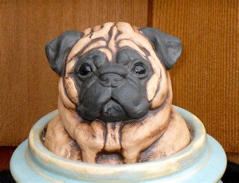 Large Pug Head Cookie Jar Height 12 Inches By 7 12 Inches At Etsy