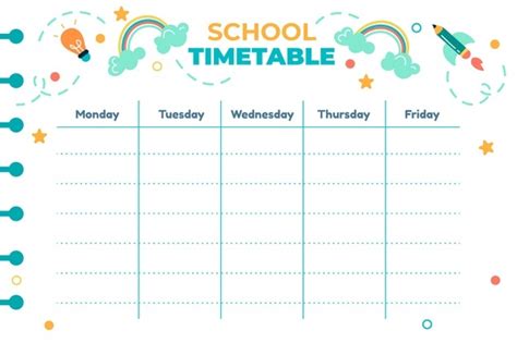 Free Vector Watercolor Back To School Timetable Template
