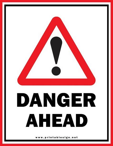 Danger Ahead Road Sign Free Download