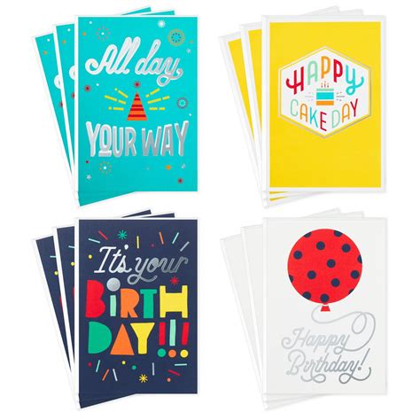 Bold And Bright Assorted Birthday Cards Pack Of 12 Boxed Cards