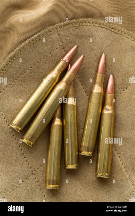 Six 270 Rifle Cartridges Equipped With Soft Nosed Expanding Bullets