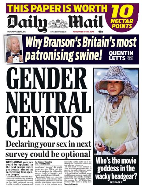 Newspaper Headlines Gender Neutral Census And 1 Coin Chaos BBC News