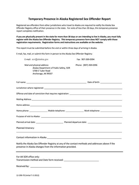 Alaska Presence Offender Fill Out And Sign Printable Pdf Template