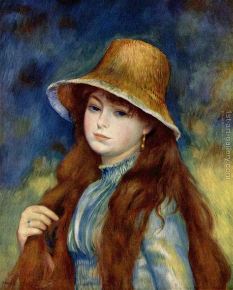 Girl With Straw Hat Renoir Paintings Renoir Art Renoir