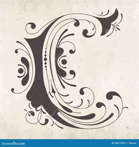 Decorative Letter C Calligraphy Style Stock Vector Illustration Of