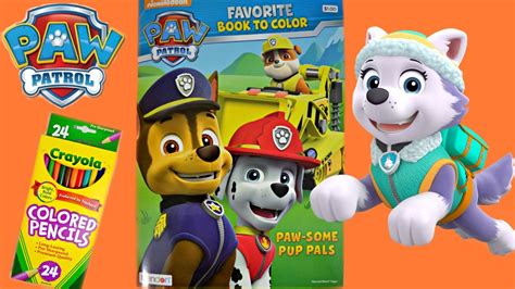 Send in our brave doggy soldiers, rubble, skye, marshall, chase, zuma, everest and rocky to save the day! Paw Patrol Coloring Pages PAW PATROL Coloring Book New Pup Everest - YouTube