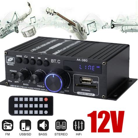 40W 2 Channel Bluetooth Mini HIFI Power Amplifier Audio Stereo Home