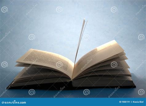 Open Book On Blue Stock Image Image Of Information Library 988191