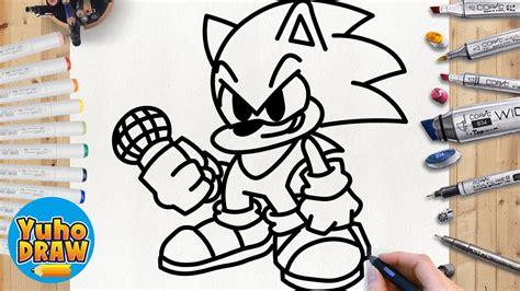 How to Draw Sonic from FRIDAY NIGHT FUNKIN | YuhoDraw - YouTube