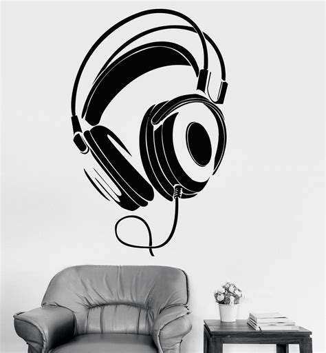 Wall Decal Headphones Head Phones Music Vinyl Sticker Unique T