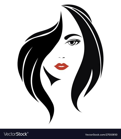Portrait A Girl Head Beautiful Face Royalty Free Vector