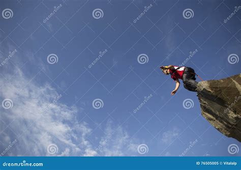 Jump Off A Cliff Stock Image Image Of Fear Confidence 76505005
